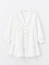 LC Waikiki V-Neck Embroidered Long Sleeve Women's Shirt Dress